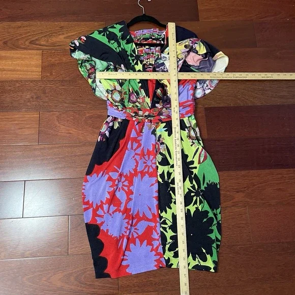 Anthropologie Ranna Gill Sabatina Mini Dress Stretch Boho Party Artsy Sz SP B20 - Picture 7 of 9